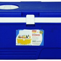 Plastic Insulated Chiller Ice Box with Vent Lid, 50 Liter, Blue