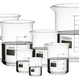 Borosilicate 3.3 Glass Beaker 10 ml, 25 ml, 50 ml, 100 ml, 250 ml, 500 ml, 1000 ml with Graduation Marks, Beakers Pack of 7