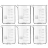 High Quality Borosilicate 3.3 Glass Beakers - 500 ml with Graduation Marks, Pack of 6 