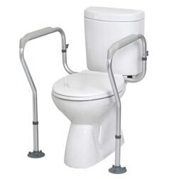 Aluminium Toilet Safety Frame - Medical Railing Helper for Elderly- Assist Handrail Grab Bar Fits Most Toilet Seats ( Adjustable Height)