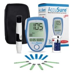 AccuSure Instant Digital Blood Glucometer Kit |with 25 Strips ,10 Lancet,1 Lancing device for Accurate Blood Glucose Sugar Testing Machine