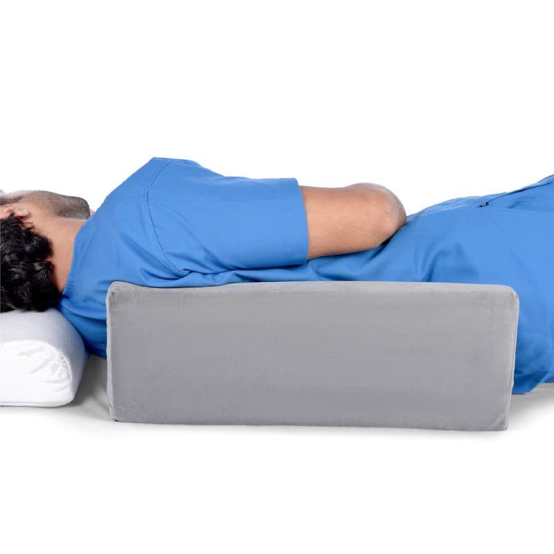 1 Patient Sleep Positioner Pillow for Perfect Resting Position in Bed - Supports The Side Sleeping (Grey Velvet)