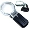 Multi-Functional Folding Handheld Magnifier, Reading Magnifying Glass with in-Built LED (3X Zoom) 