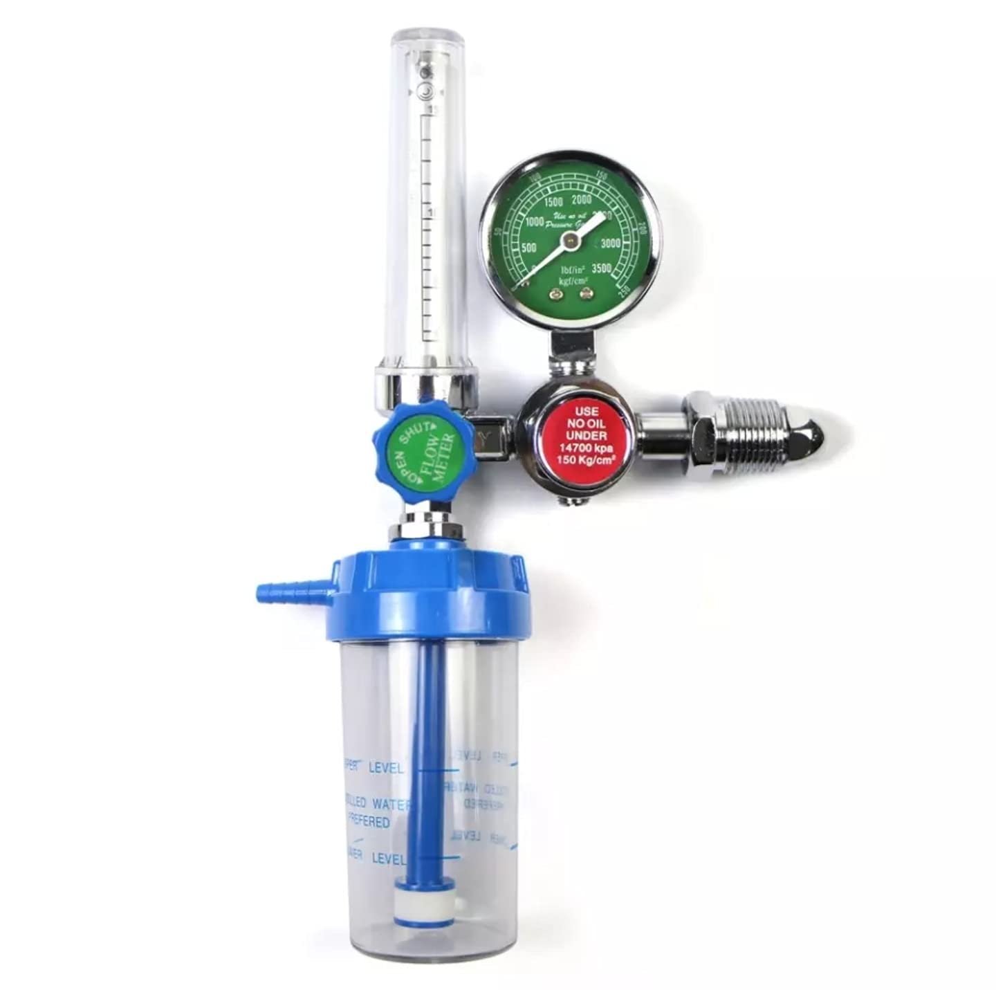1 FlowMeter with Regulator and Humidifier Bottle