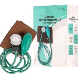Dial Type Aneroid Sphygmomanometer Blood Pressure Monitor with Carry Case (Green)