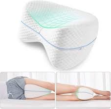 Orthopedic Memory Foam Knee Pillow for Side Sleepers | Leg, Hip & Spine Support Cushion | Washable & Breathable Cover | Pain Relief Pillow for Sciatica & Joint Pain (White)