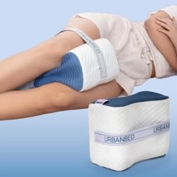 Memory Foam Standard Size Orthopaedic Knee Pillow with Removable White Cover,10 x 8 x 6 Inches, Relief from Back Pain, Leg, Hip & Joint Pain, Pregnancy, Post Surgery & Sciatica (Pack of 1)