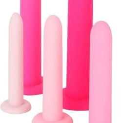"V-Trainers with BPA Free Silicon Mattrial || Supports Women's Health and Wellness Provides  Protection and Relief || Set in 5 Diameter Sizes - 1.2 cm, 1.5 cm, 2.05 cm, 2.55 cm, 3.13 cm ||  Each dilator Length 6.25 inch"