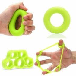 Finger stretcher, palm strengthener for athletes (set of 2, green) silicone